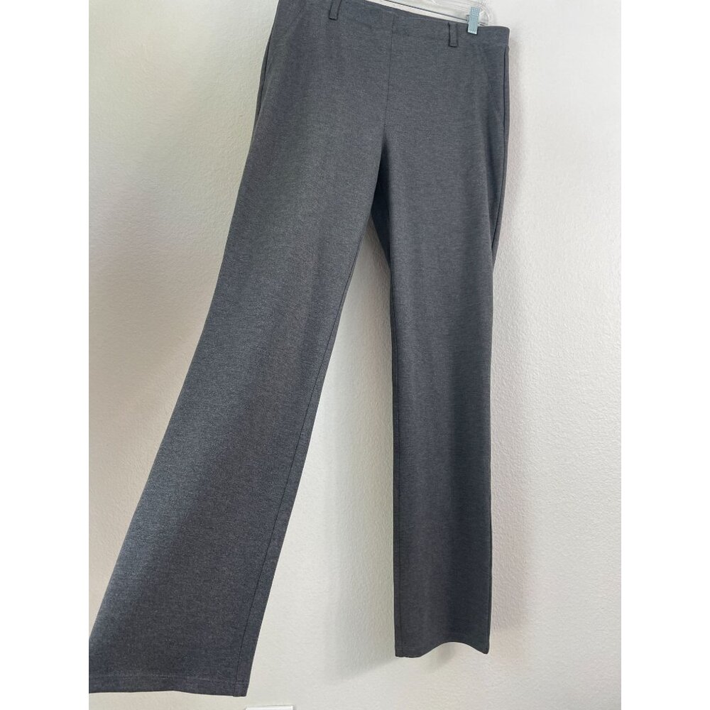 Quince Womens Large Tall Ultra Stretch‎ Ponte Straight Leg Pants Charcoal Gray